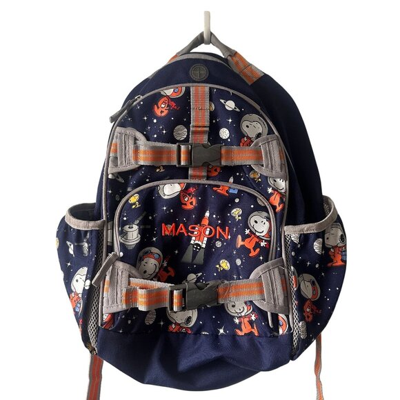 Pottery Barn Mackenzie Peanuts® Snoopy® Space Glow-in-the-Dark Backpack Large - Picture 2 of 16